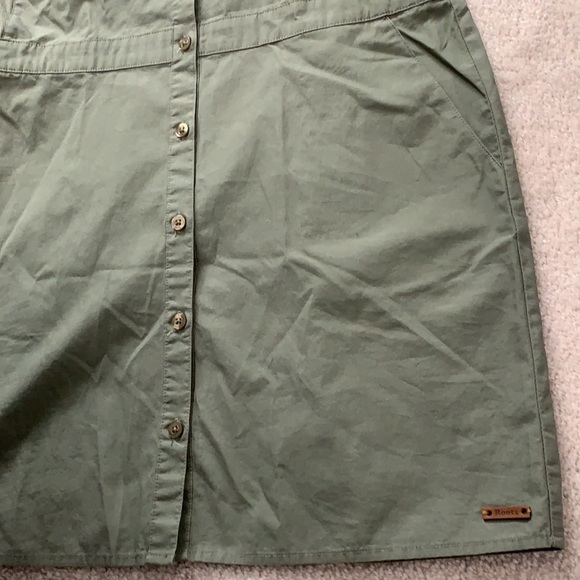 Roots Canada Khaki Small size cotton button dress - Picture 5 of 8